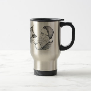 German Shepherd and Santa Travel Mug
