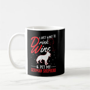 German Shepherd And Wine Coffee Mug