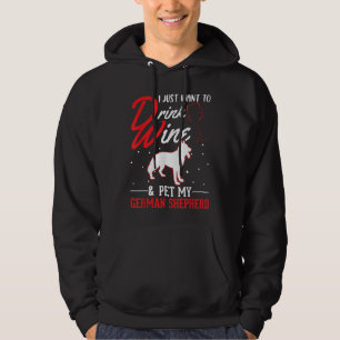 German Shepherd And Wine Hoodie