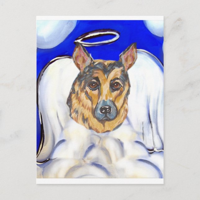German shepherd angel postcard (Front)
