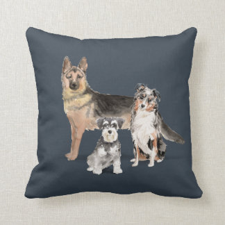 German Shepherd Australian Shepherd Mini Schnauzer Cushion