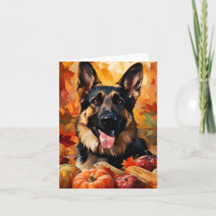 German Shepherd Autumn Thanksgiving Card