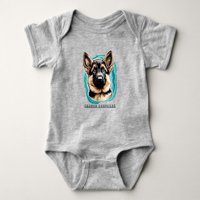 German Shepherd Baby Bodysuit (Front)