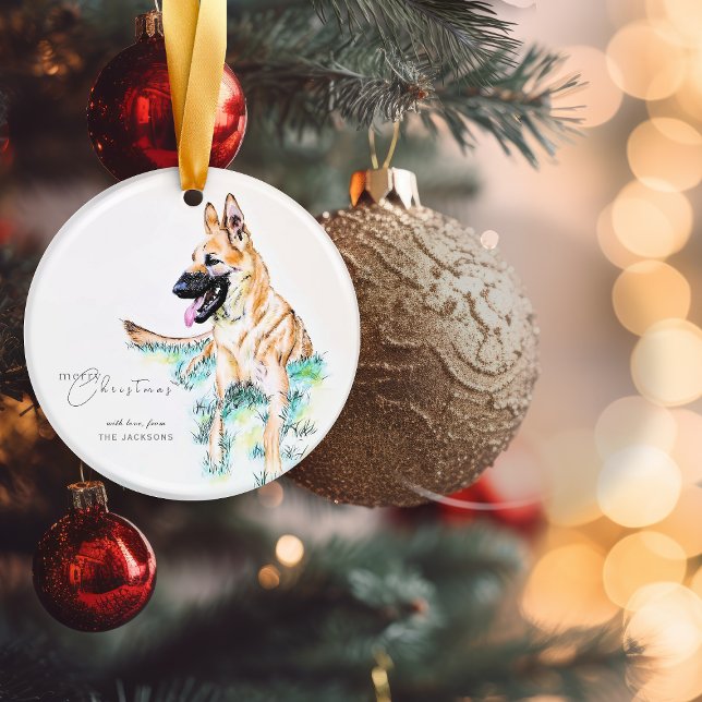 German Shepherd Belgian Malinois Dog Ceramic Tree Decoration (Creator Uploaded)