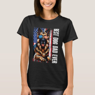 German Shepherd Best Dog Dad Ever American Flag Vi T-Shirt