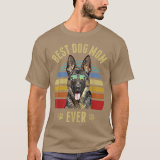 German Shepherd Best Dog Mom Ever Retro Beach Vibe T-Shirt