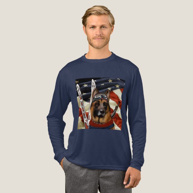 GERMAN SHEPHERD BIATHLON  Tri-Blend SHIRT (Full Front)