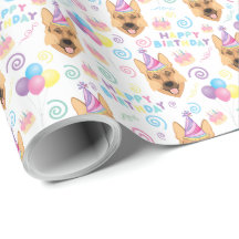German Shepherd Birthday Gift Wrapping Paper