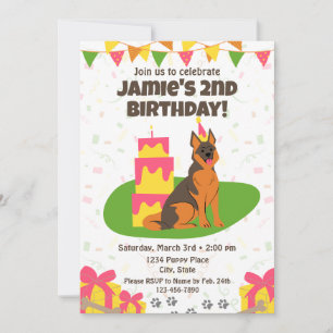 German Shepherd Birthday Invitation