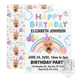 German Shepherd Birthday Invitation