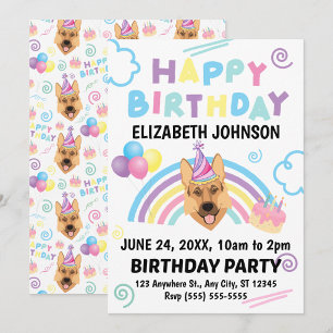 German Shepherd Birthday Invitation