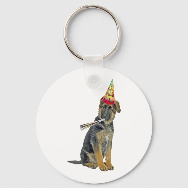 German Shepherd Birthday  Key Ring (Front)
