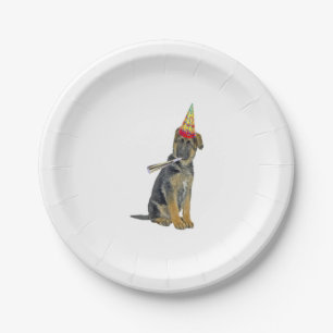 German Shepherd Birthday  Paper Plate
