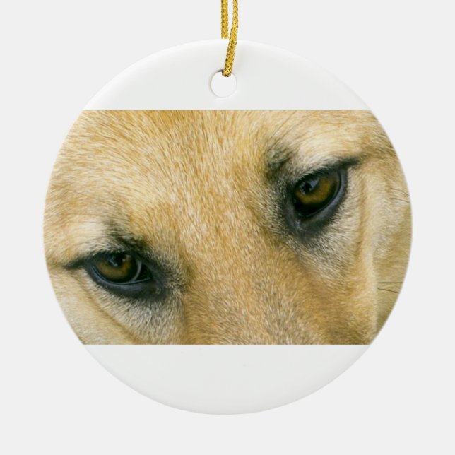 german-shepherd-black and cream eyes ceramic tree decoration (Front)