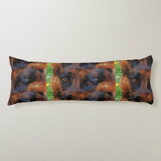 german-shepherd-black and red eyes body cushion (Front)