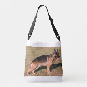 german shepherd black and tan full crossbody bag
