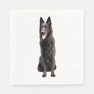 German Shepherd Black Dog  Napkin