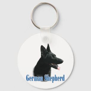 German Shepherd (black) Name Key Ring