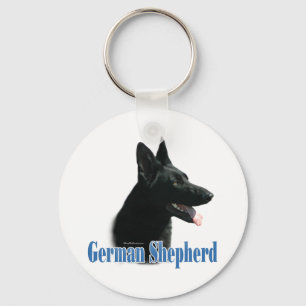 German Shepherd (black) Name Key Ring