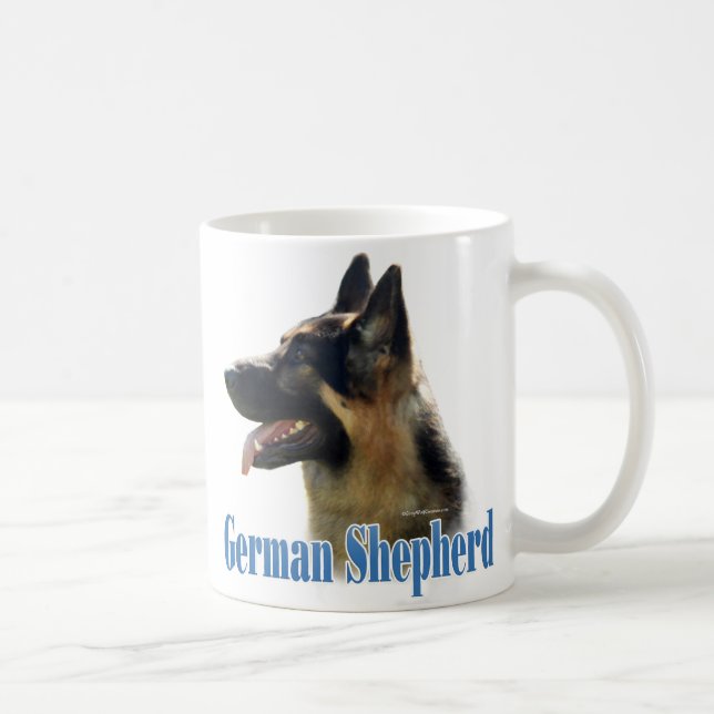 German Shepherd (black/tan) Name Coffee Mug (Right)