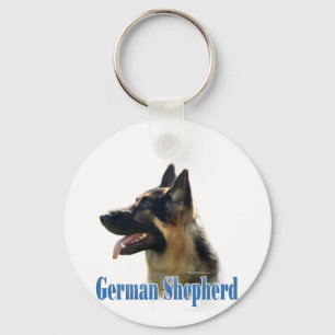 German Shepherd (black/tan) Name Key Ring