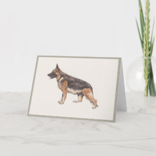 German Shepherd blank greetings card