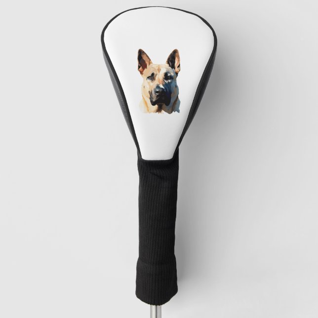 German Shepherd Blonde Polygon Style Classic T-Shi Golf Head Cover (Front)