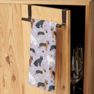 German Shepherd Bones and Paws Kitchen Towel