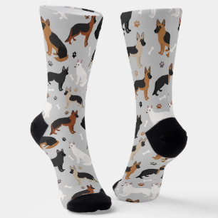 German Shepherd Bones and Paws Socks