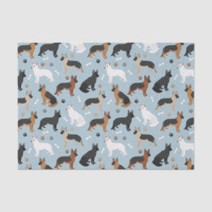 German Shepherd Bones and Paws Tissue Paper