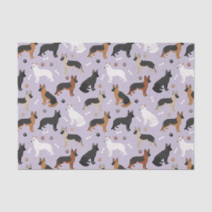 German Shepherd Bones and Paws Tissue Paper