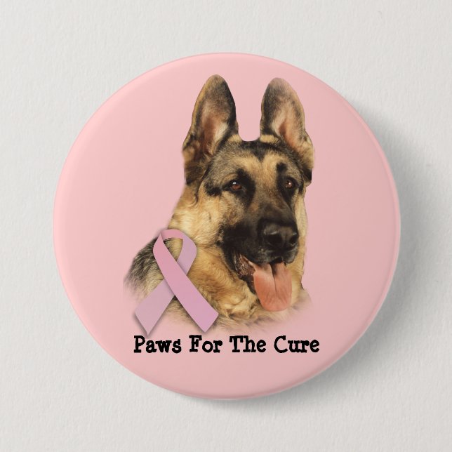 German Shepherd Breast Cancer Button (Front)