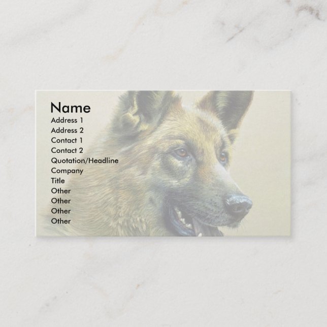 German Shepherd Business Card (Front)