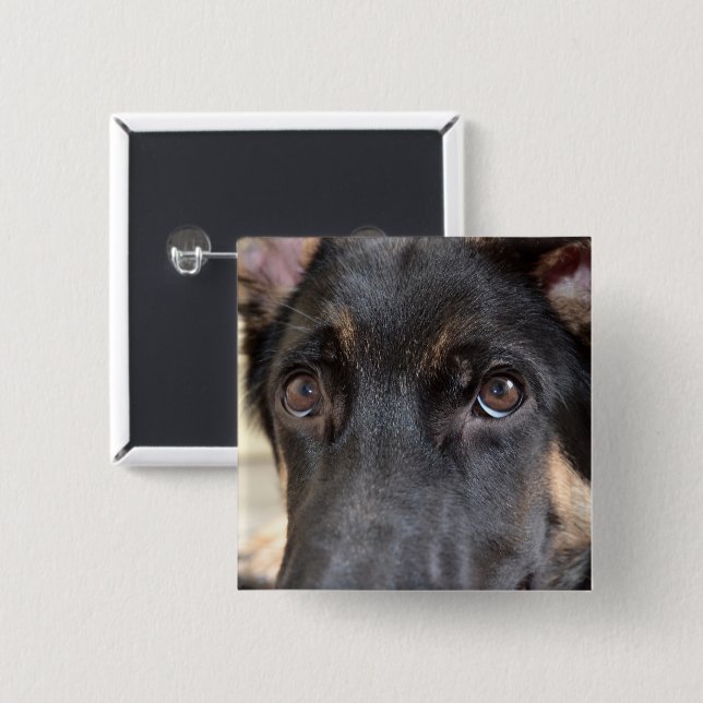 German Shepherd by Shirley Taylor 15 Cm Square Badge (Front & Back)