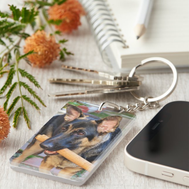 German Shepherd by Shirley Taylor Key Ring (Front Right)