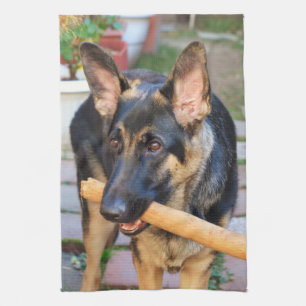 German Shepherd by Shirley Taylor Tea Towel