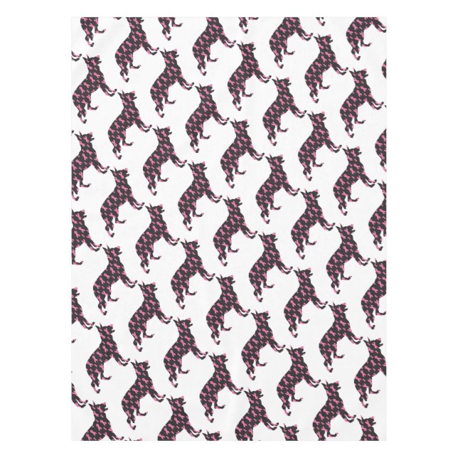 German-Shepherd-Cancer-Ribbon-Black Tablecloth (Front)