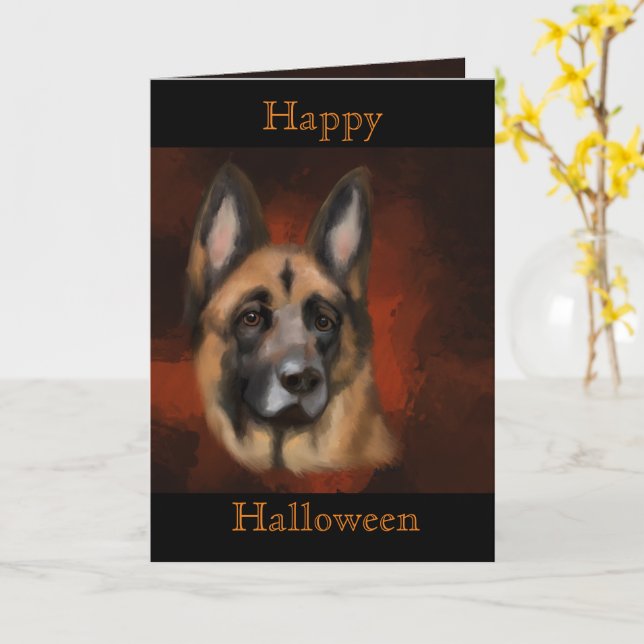 German Shepherd  Card (Yellow Flower)
