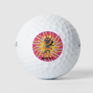 German Shepherd Cartoon K9 Unit Dog Design Golf Balls