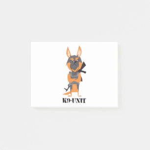 German Shepherd Cartoon K9 Unit Dog Design Post-it Notes