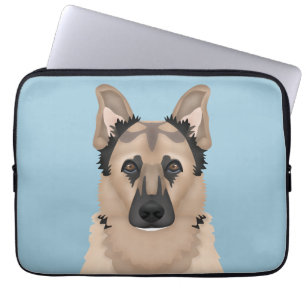 german shepherd cartoon laptop sleeve