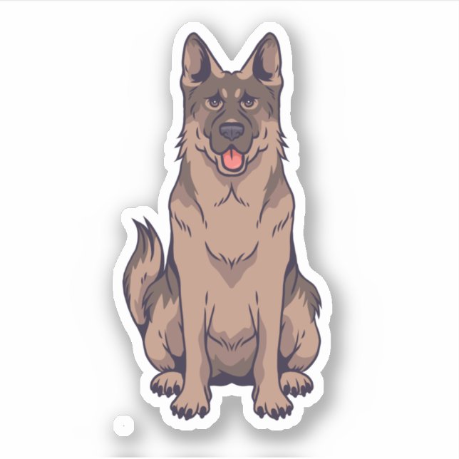 German Shepherd Cartoon Portrait  (Front)