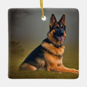 German Shepherd Ceramic Ornament