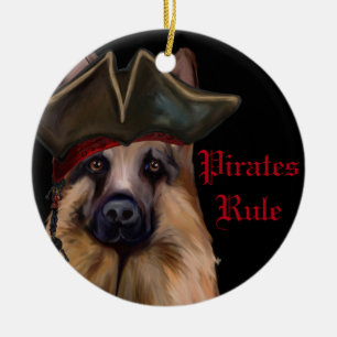 GERMAN SHEPHERD CERAMIC TREE DECORATION