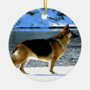 German Shepherd Ceramic Tree Decoration