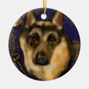 GERMAN SHEPHERD       CERAMIC TREE DECORATION