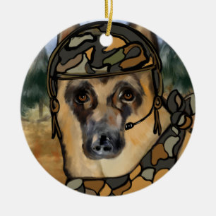 GERMAN SHEPHERD       CERAMIC TREE DECORATION