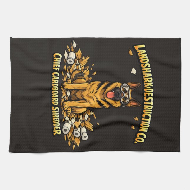 German Shepherd Certified Home Decorator Design Tea Towel (Horizontal)