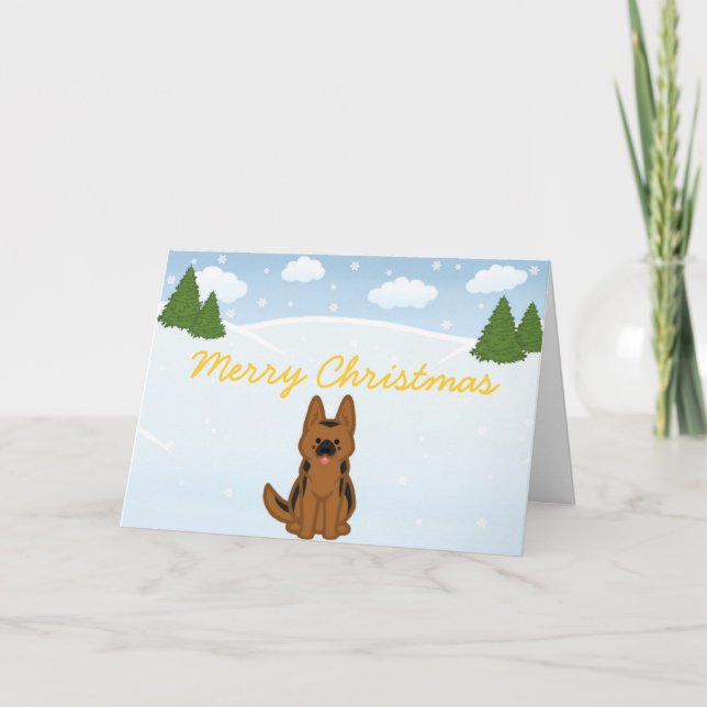 German Shepherd Christmas Card - Customisable (Front)