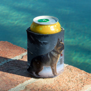 German Shepherd Christmas Festive Season Can Cooler